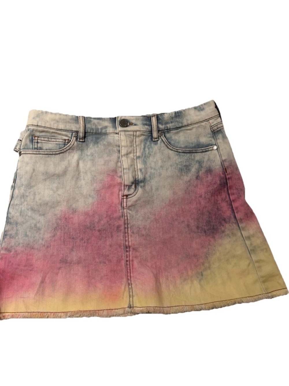 Zadig & Voltaire Womens Juicy Tie and Dye Denim Rainbow Ombré Skirt. Size 38- M